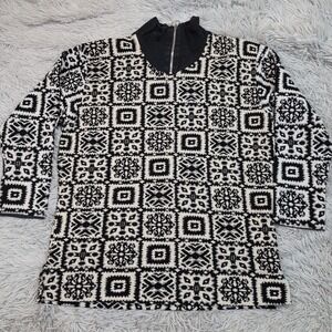 Vintage Mixit Sweater Womens L Cozy Comfort Casual Preppy Quarter‎ Zip Grandma